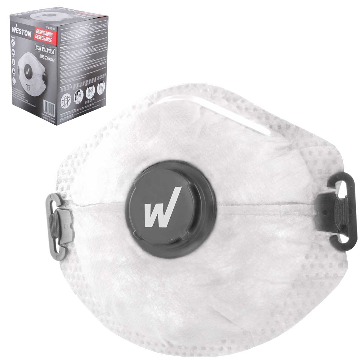 RESPIRADOR P/POLVO Y NEBLINA N95 Certificado CDC (Precio x pieza - Empaque c/20 pzas)