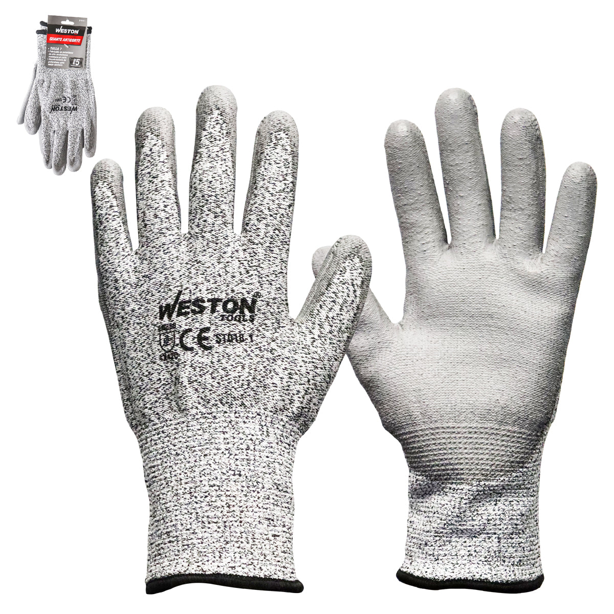 GUANTE ANTICORTE WESTON NIVEL 5 TALLA 7 (Precio x par - Empaque c/10 pares)