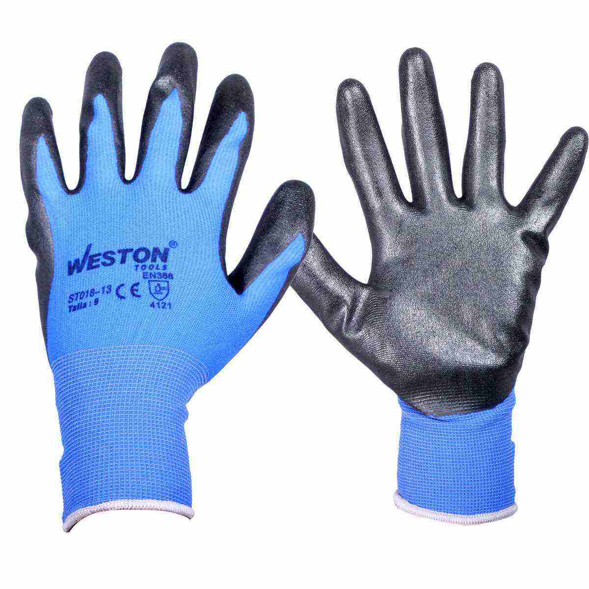 GUANTE NYLON C/NITRILO ESPUMADO 13G NEGRO 8 (Precio x par - Empaque c/10 pares)