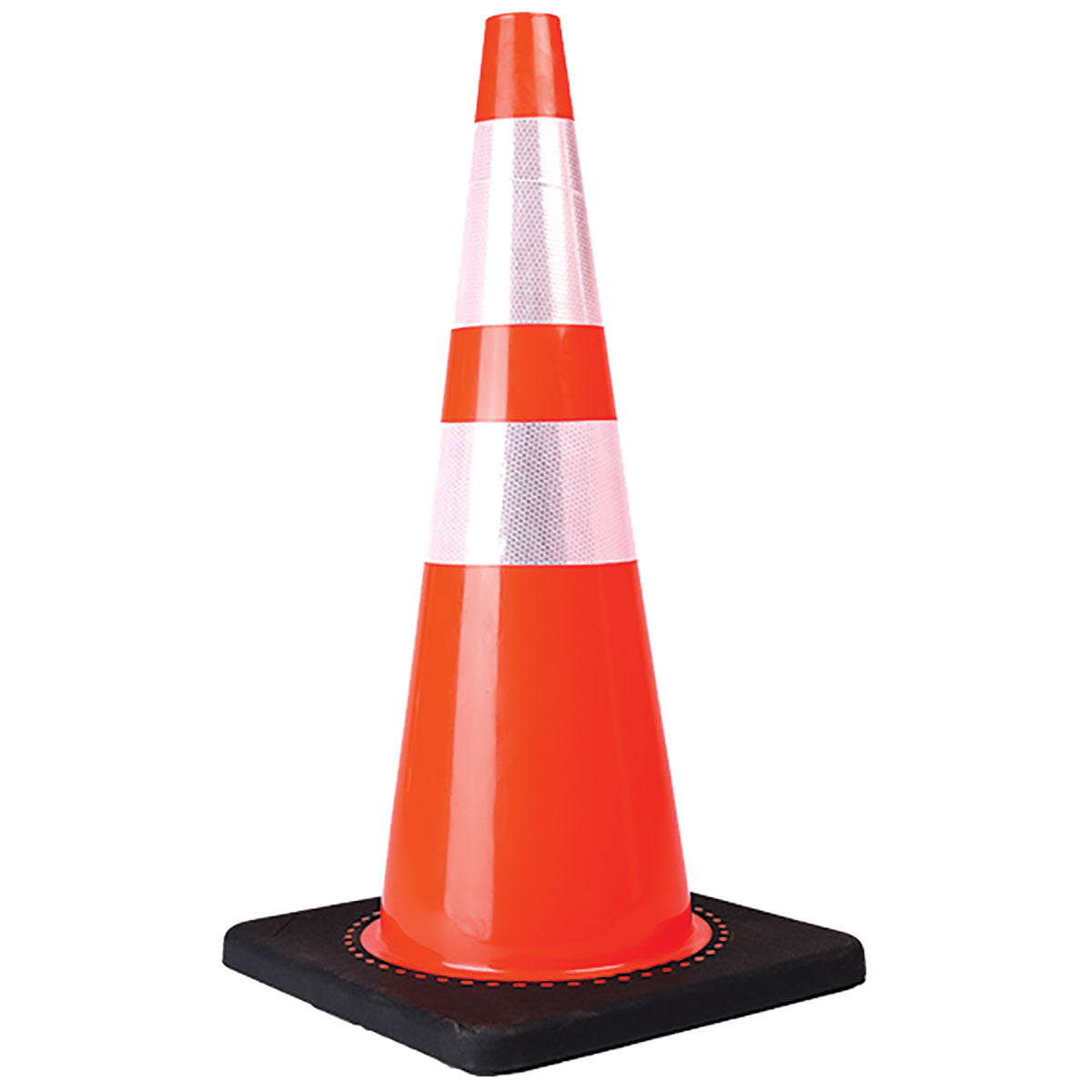 CONO PVC DE 45 CM CON BASE NEGRA Y REFLEJANTE