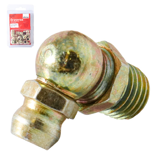 GRASERA 1/4"-28 45 GRADOS H-145 BLISTER DE 10 PIEZAS