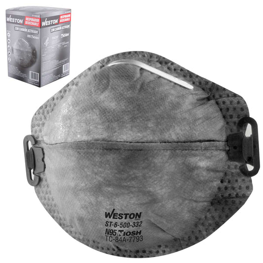 RESPIRADOR C/CARBON ACTIVADO N95 Certificado CDC (Precio x pieza - Empaque c/20 pzas)