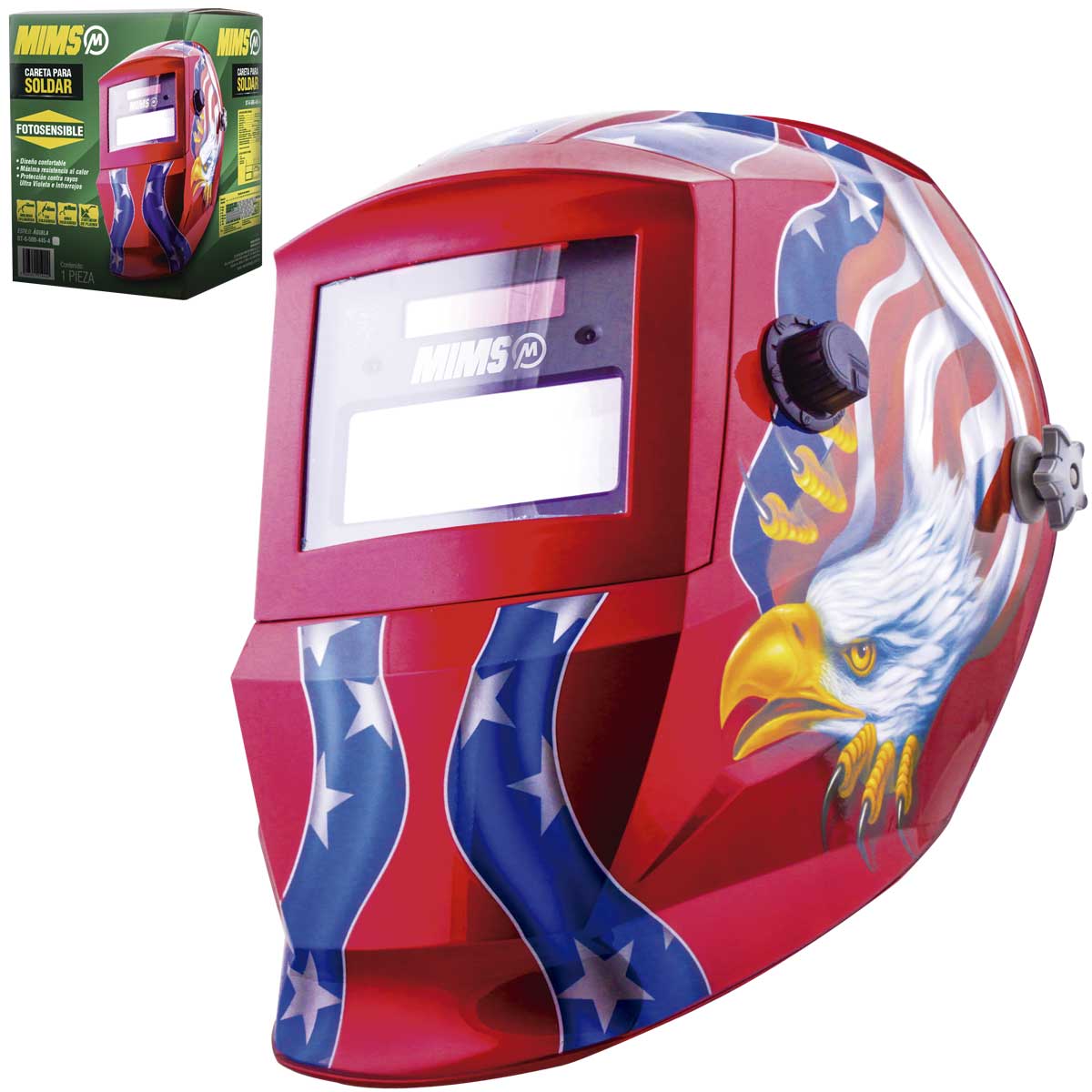 CARETA MIMS AGUILA ROJO/AZUL SENCILLA