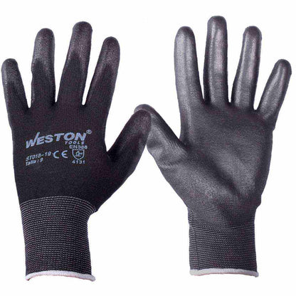 GUANTE NYLON NORMAL C/PU 13G NEGRO 8 (Precio x par - Empaque c/10 pares)
