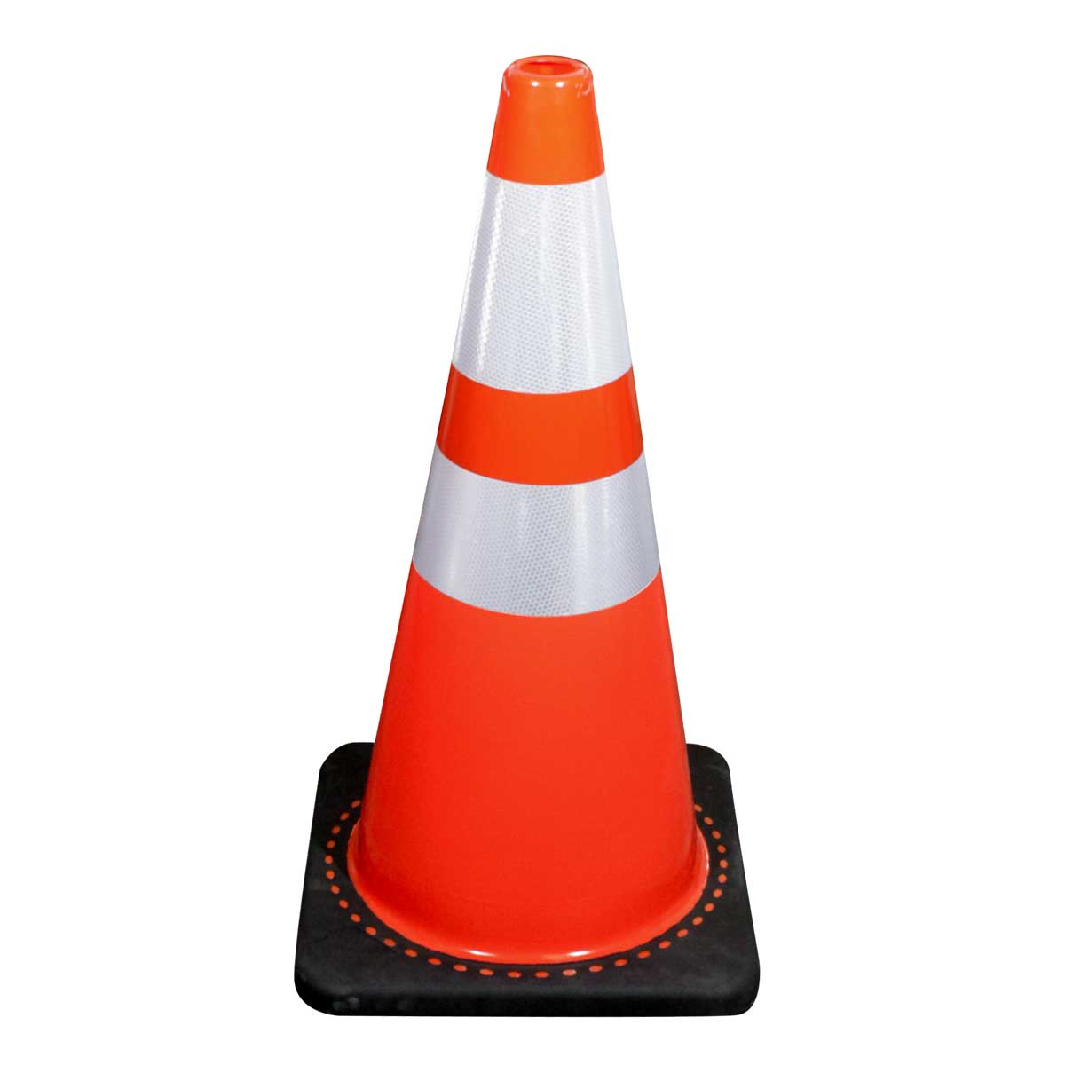 CONO PVC DE 45 CM CON BASE NEGRA Y REFLEJANTE